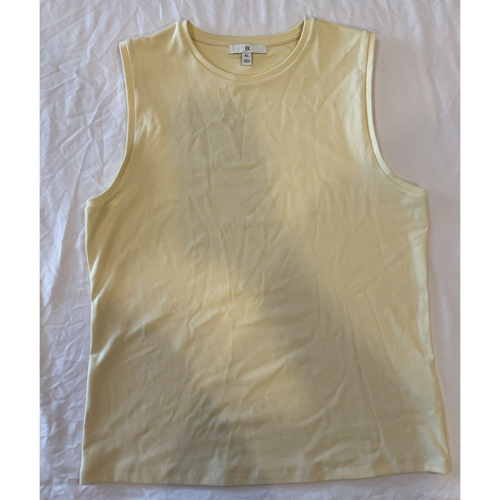 BANANA‎ REPUBLIC Large Yellow Refined Cotton Tank #744452 Beach Cruise Golf Soft